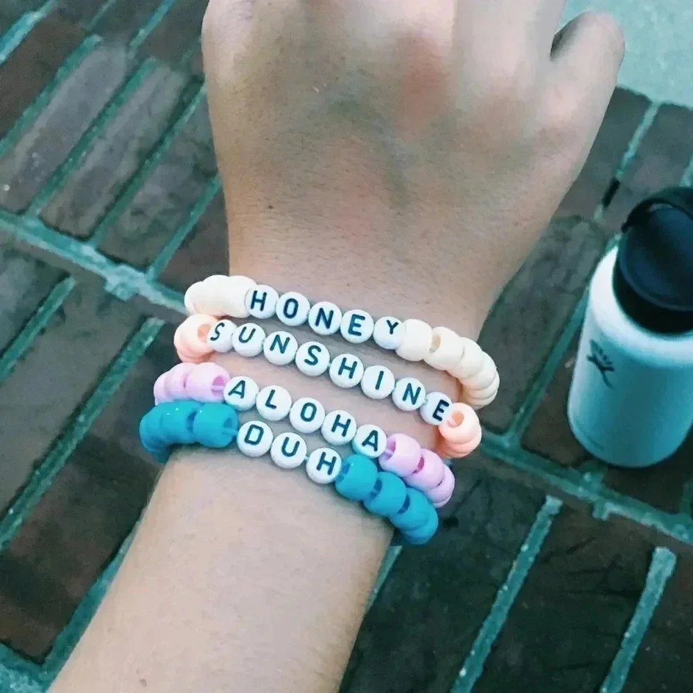 VSCO girl sticker and bracelet set